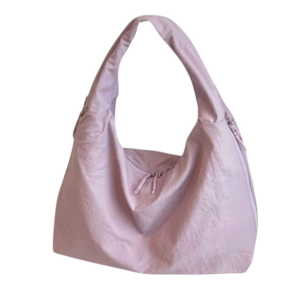 Perfect light pinkish lavender slouchy crescent shoulder bag - large capacity